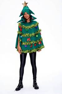 Vestido de hada con forma de árbol para mujer, con capa con capucha, diseño 3D, disfraz de Navidad - Product Image 5