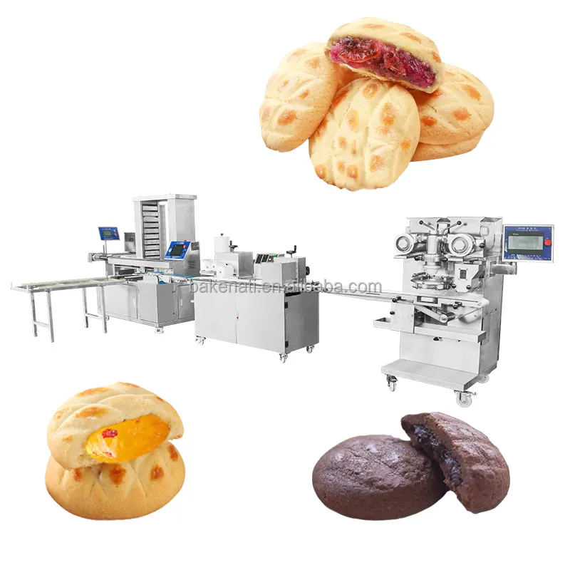 Commerciële BNT-208 Encrusting En Embossing Regeling Productielijn Cookie Machine Cookies Making Machine Kleine Automatische