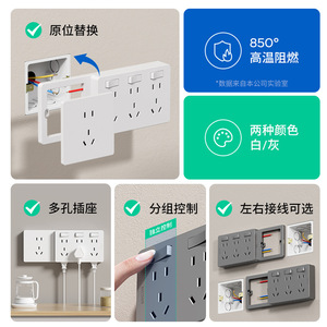 Smart Power <b>Socket</b> Plug 86 Type Wall Mounted 10A CN Plug Wi-Fi Tuya Control Multi Port Universal Use - Product Image 3
