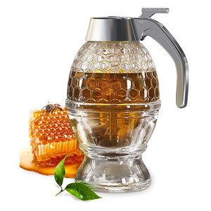 Acrylic <strong>Honey</strong> <strong>Dispenser</strong> With Stand <strong>Honey</strong> Comb Shaped <strong>Honey</strong> Pot, Syrup and Sugar Jar Pot - Product Image 6