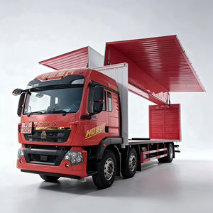 Nouveau camion fourgon à ailes HOWO haute efficacité 6X2, camion à benne ouverte à ailes de mouette, chargement par chariot élévateur disponible, camion de livraison de marchandises sèches - Product Image 1