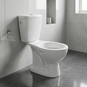 WC monobloc en céramique économique à chasse siphonique, siphon en P, forme carrée, Vistaar India, pour salle de bain - Product Image 3