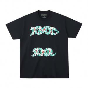 Camiseta de Moda Americana OEM de Alta Calidad con Estampado de Letras Moteadas y Logo Drip Core, Estilo Casual Urbano para Parejas, Holgada, Cuello Redondo - Product Image 2