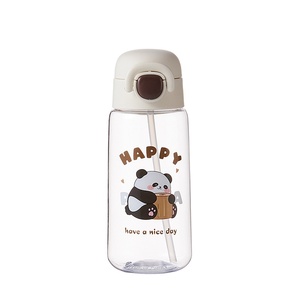 Garrafa de Água Infantil de Policarbonato PC com Canudo e Tampa Flip de 600ml, Design de Panda Fofo, Personalização de Logo, Atacado OEM, Copo Escolar para Crianças - Product Image 5