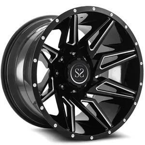 Kunden spezifische 17 "18" 19 "20" 21 "22" Jant 4 X4 Offroad Schwarz Finish Aluminium legierung geschmiedete Felgen