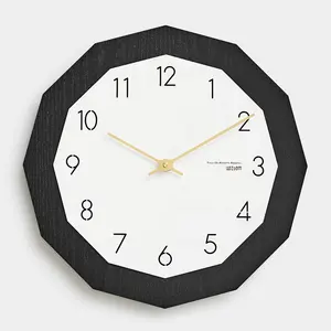 WOZOOM Designed Polygon Wall Clock Home Decoration Modern MDF Flower Shaped Watches DIY Clocks Model Antique Silent Clocks