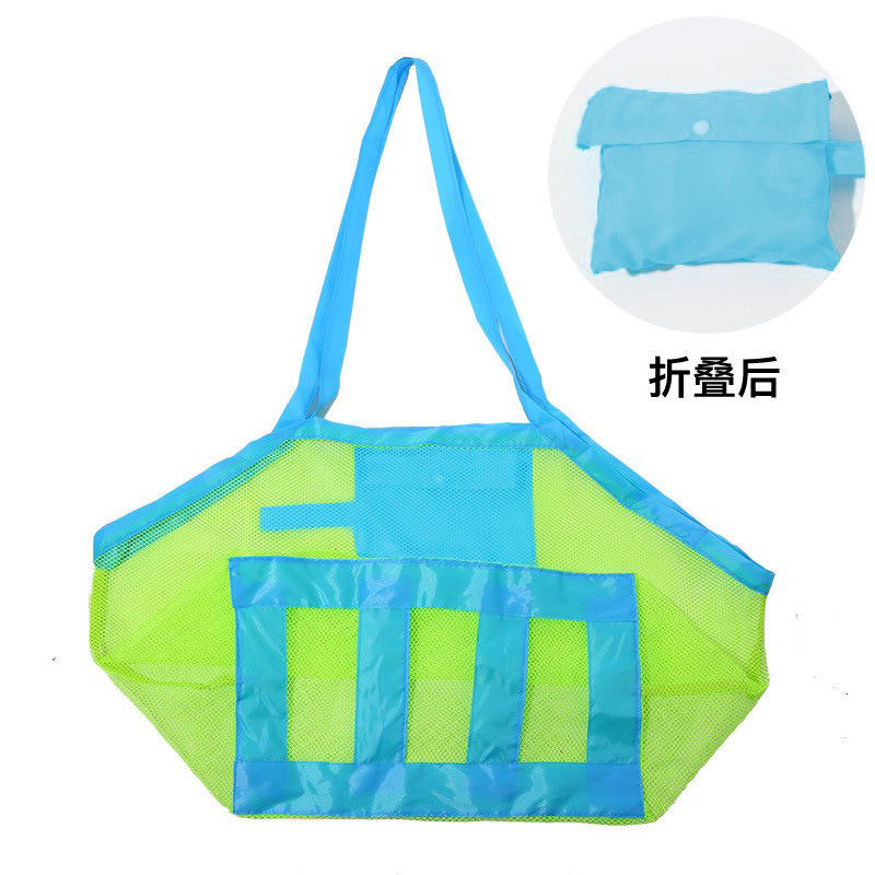 Grand sac en maille 45*45*26cm vert avec ruban bleu