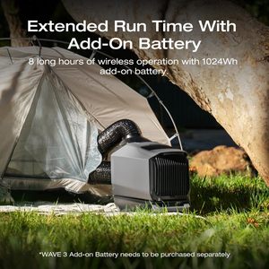 Climatiseur solaire portable ECOFLOW WAVE 3 1800W/6100 BTU Refroidissement 2000W/6800 Chauffage 1000W Charge rapide 75 minutes pour WAVE 3 O - Product Image 3
