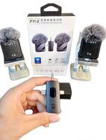 Microphone portable sans fil 3-en-1 F11-2 avec réduction de bruit et réverbération pour appareils iOS, Type-C et caméras 3,5 mm