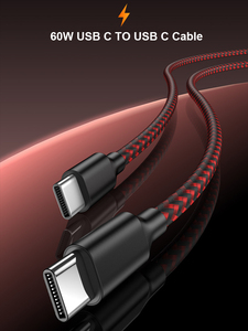 Kabel Data <span class=keywords><strong>USB</strong></span> C ke Type C 60W, Nylon Braided, untuk Ponsel <span class=keywords><strong>Android</strong></span>, Pengisian Cepat <span class=keywords><strong>USB</strong></span>, 3FT 6FT <span class=keywords><strong>10FT</strong></span> - Product Image 2