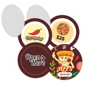 Billets à gratter personnalisés pour cartes, pizzas et prix, impression numérique, gagnant instantané, conception gratuite - Product Image 5