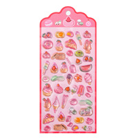 Nouvel autocollant 3D en relief style adorable, ingrédients de desserts, ramen, glace, matcha, sushi, autocollant adhésif en papier 3D DIY