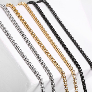 Stainless Steel <b>Box</b> <b>Chain</b> For Necklace Making <b>Silver</b> Gold Black 925 <b>Silver</b> Plated Jewelry Findings Components YQFZZ - Product Image 1