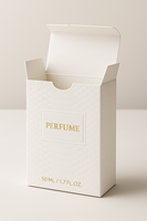 Boîte en papier pliable blanche de luxe personnalisée avec logo en relief pour l'emballage de parfums