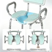 Siège de bain antidérapant à haute capacité de charge pour personnes âgées / Chaise de douche en alliage d'aluminium avec rainure pour le nettoyage des zones intimes