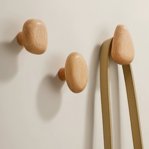 Poignée en bois nordique crochet à vêtements crochet mural crochet sans poinçon porte cintre <span class=keywords><strong>galet</strong></span> forme armoire poignées de porte - Product Image 3