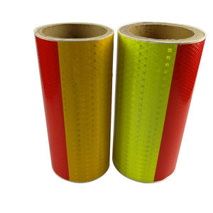 عالية الوضوح الأحمر والأصفر ورقة الشريط العاكسة للشاحنات والمقطورات للماء بك الشارات السلامة وشرائط التحذير - Product Image 2