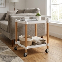 Chariots en plastique pratiques de style nordique avec pieds en bois pour cuisine et salon – Offre populaire
