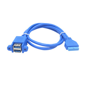 สายต่อขยาย USB 3.0 แบบ 20 พิน สองชั้น พร้อมฝาครอบหูสาย สายทองแดง ฉีดขึ้นรูปด้วยแรงดันสูง - Product Image 4