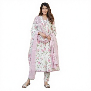 Salwar Kameez de Tela de Algodón Slub de la Marca India Boutique Nx con Dupatta para Mujer, Ropa Casual de Secado Rápido, Estilo Moderno para Verano - Product Image 2