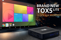 TOX5 Lite Android 14 Quad Core Smart TV Box S905X5M Wifi Dual 1000M LAN BT4.1 Compatible con H.265 4K 60fps DLNA USB3.0 Reproductor Multimedia