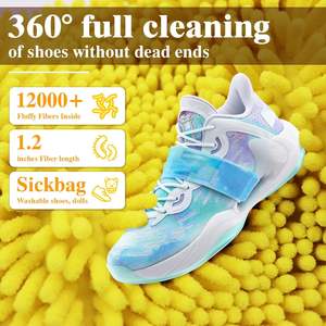 Fabrika özel taşınabilir seyahat Mesh temizleme sneaker makinesi ve kurutma lifleri çamaşır çamaşır 16 inç ayakkabı yıkama çantası - Product Image 4