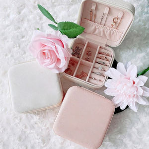 Wholesale Luxury PU <b>Travel</b> <b>Jewellery</b> Storage <b>Box</b> Custom Logo Portable Square Leather Gift <b>Box</b> for Rings Earrings Packaging - Product Image 6