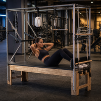 Lit de Pilates Commercial Cadillac, Équipement d'Exercice Multifonctionnel en Bois de Chêne Réglable pour Studio et Domicile, Charge Maximale 450 kg