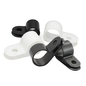 Plastic R type cable clips, nylon cable clamp for cable wire organizer