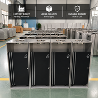 Contenedor de Basura Rectangular Profesional de Metal Resistente y de Alta Calidad para Exteriores, con Logotipo Personalizado, Abierto por Arriba, para Reciclaje Comercial
