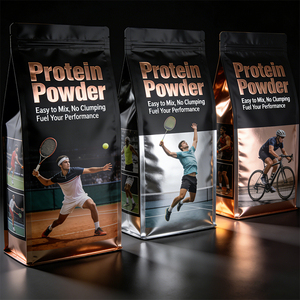 Bolsa de Embalaje de <span class=keywords><strong>Alimentos</strong></span> de Plástico Reutilizable a Prueba de Humedad con Impresión Personalizada, Bolsa de Pie para Proteína de Suero en Polvo - Product Image 6