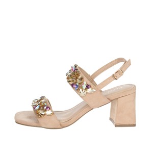 Sandali con tacco da donna 24137 con plateau soletta in gomma Peep Toe-moda cipria per tutte le stagioni inverno primavera estate autunno - Product Image 1