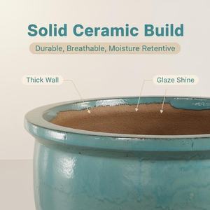 Maceta Moderna de Cerámica de 1 Metro con Orificios de Drenaje, Acabado Esmaltado, Decoración de Alta Calidad para el Hogar - Product Image 4