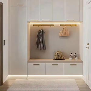 ชั้นวางตู้รองเท้าทำจากไม้หลายชั้นทันสมัยสำหรับใช้ในบ้านเฟอร์นิเจอร์ทางเข้าสามารถปรับแต่งได้สำหรับห้องนอน - Product Image 1