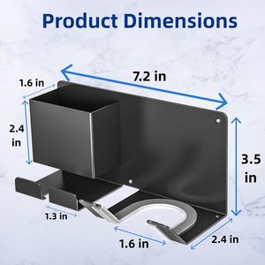 Support de support de sèche-cheveux <span class=keywords><strong>mural</strong></span> auto-adhésif pour sèche-cheveux - Product Image 5