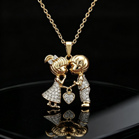 Collier de couple en argent sterling 925 avec pendentif en diamant de laboratoire, bijou en forme de cœur, charme d'amour, cadeau de fiançailles ou d'anniversaire