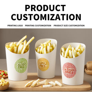 Logotipo impreso personalizado, embalaje desechable para llevar, soporte para patatas fritas, cartón, helado, huevo, gofres, vaso <span class=keywords><strong>de</strong></span> papel - Product Image 5