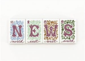 Fichas de Mahjong de Lujo de 4 Capas con Diseño de Carta de Amor Grabada, Fichas de Mahjong Americanas de Acrílico con Flores Coloridas para Reuniones - Product Image 6