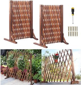 SHENGCHENG Valla telescópica de madera maciza para huerto exterior, rejilla natural para jardín - Product Image 5