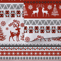 Motif de flocon de neige arbre de cerf rouge impression 3D literie de couette de luxe ensemble de housse de couette de Noël