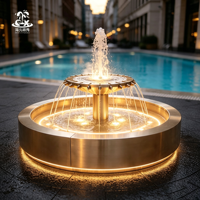 Fuente Musical Circular de Acero Inoxidable con LED Programable y Agua Danzante para Proyectos de Paisajismo en Plazas, Jardines y Piscinas