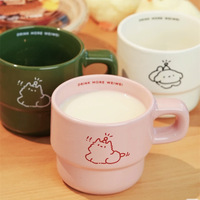 Tasse empilable en céramique personnalisable ensemble de tasse à café sûr pour la célébration d'anniversaire de fête potable de ménage comporte le logo personnalisé