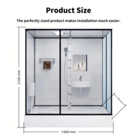 Módulo de Baño Prefabricado Cuadrado YEETE, Cabina de Ducha Modular Integrada con Inodoro y Lavabo, Certificado CE, Diseño Moderno para Hotel