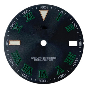 Imalatı 28.5mm boş yuvarlak izle NH35 Dial/36 otomatik hareket buz mavi aydınlık roma Sunray izle yüz parçaları - Product Image 3