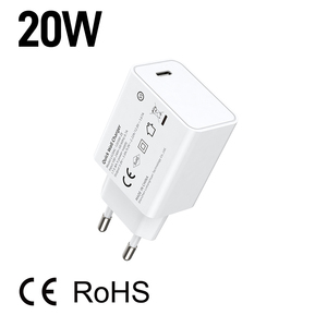 ปลั๊กอะแดปเตอร์ที่ชาร์จไฟ PD 20W ชนิด C USB C อะแดปเตอร์ที่ชาร์จแบบติดผนังสำหรับ <span class=keywords><strong>iPhone</strong></span> 13 <span class=keywords><strong>14</strong></span> 15ได้รับการอนุมัติจาก CE - Product Image 1