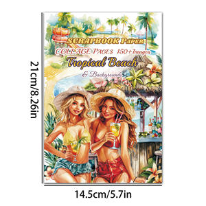 JAI IMAN 18 fogli (150 + immagini) album di ritagli di decorazioni fai da te sulla spiaggia tropicale per artigianato artistico, forniture per Scrapbooking - Product Image 2