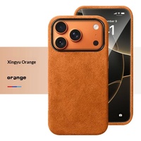 Étui de protection magnétique en suède avec porte-cartes, coque de luxe en Alcantara pour iPhone 16/16 Pro/16/17 Pro Max, vente en gros usine