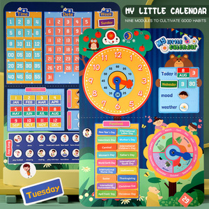 <span class=keywords><strong>Calendrier</strong></span> de la maternelle pour enfants, étiquette de la <span class=keywords><strong>semaine</strong></span> météo bébé éducation précoce temps cognitif jouet matériel pédagogique paquet <span class=keywords><strong>2023</strong></span> - Product Image 3