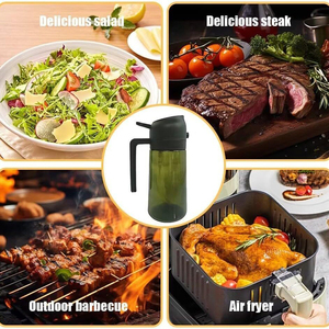 2 in 1 per uso alimentare 470ml olio Mister spruzzatore bottiglia di olio di vetro per la cottura per la friggitrice di insalata di friggere BBQ - Product Image 4