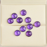 Pierres précieuses d'améthyste naturelle, pierres précieuses facettées naturelles, personnalisation en lot des tailles et formes, pierres précieuses rondes naturelles en vrac